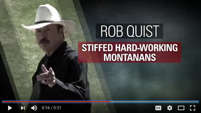 CLF Unveils New TV Ad: Rob Quist “Stiffed”